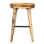Charbhuja Tractor Wooden Seat Stool (Natural)