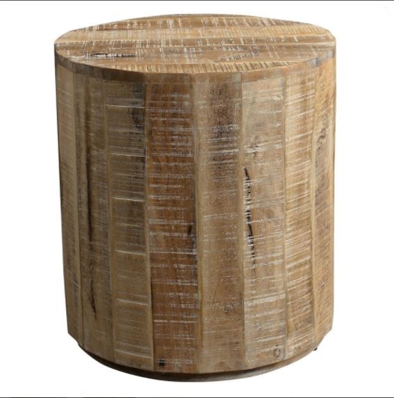Round Drum Side Table Natural Best Hardwood Furniture Shopping Online