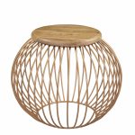 Iron Round Side table With Wood Top (Big)