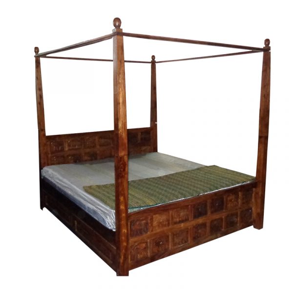 Wd King Size Fourposter Jumbo Bed With, King Size 4 Poster Bed With Storage