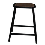 Iron stool with wooden top