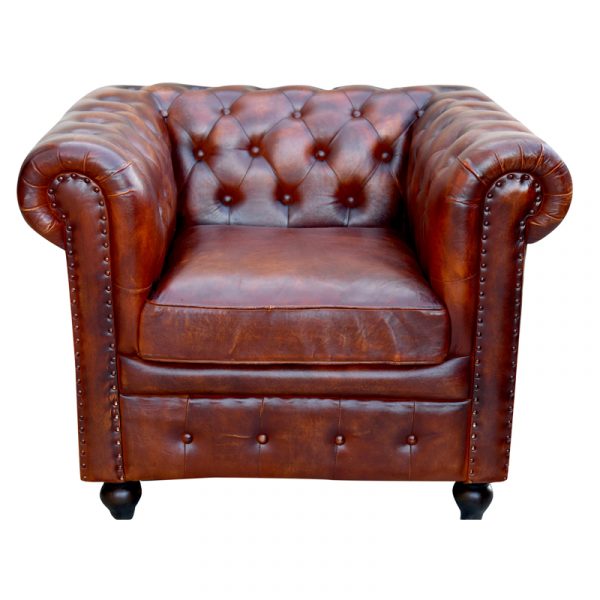 Single Seat Chesterfield Get Upto 35, Single Leather Sofa