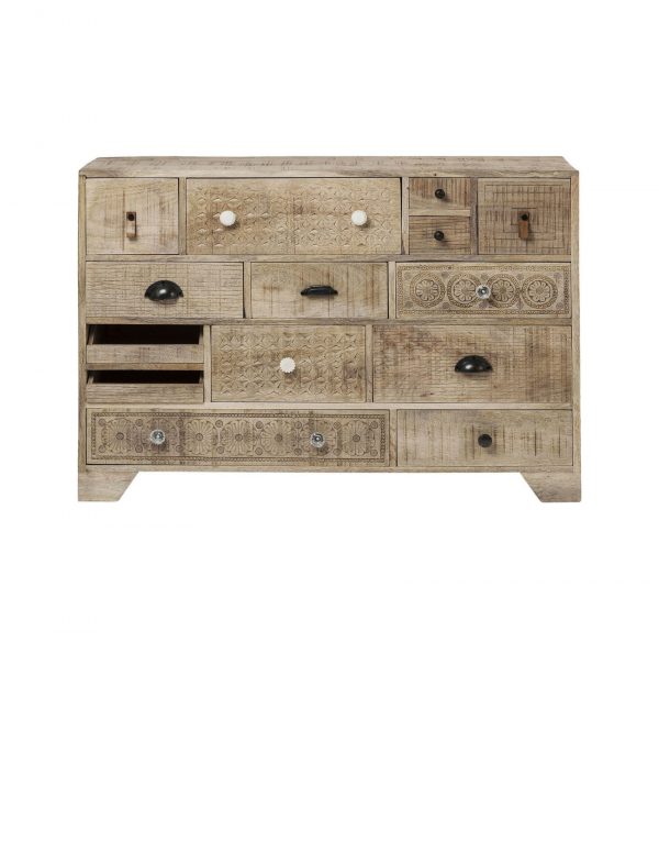 Wooden Carving Multi Drawer Cabinet 80 X 35 X 65 Cms Get Upto 45