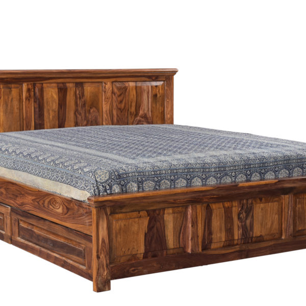 Tuscany Wooden Queen Bed With Storage (New Design 