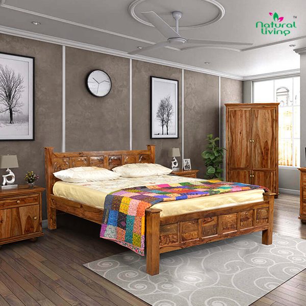 Jumbo Wooden King Bed | Get upto 35% discount on sheesham furniture