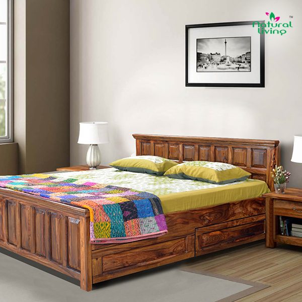 Palma P Wooden King Bed With, Wooden King Bed