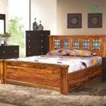 JALI BLOCK WOODEN KING BED WITHOUT STORAGE