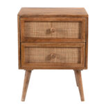 CANE RATTAN 2 DRAWER SIDE TABLE STREW RANGE