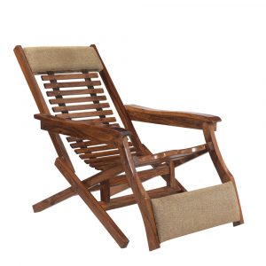 Recliner Wooden Folding Chair – Fabric Design furniture in pune mumbai goa Bangalore indore jaipur
