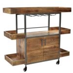 HOUSTON MANGO WOOD WINE TROLLEY