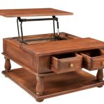 HOUSTON MANGO WOOD LIFT TOP COFFEE TABLE TWO DRAWER