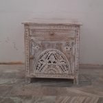 WHITEWASH CARVING BEDSIDE