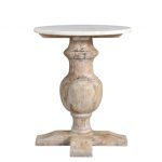 FARMHOUSE END TABLE WITH MARBLE TOP