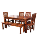 HUNTER DINING TABLE 175 CMS COMBO WITH BENCH AND 4 CHAIRS