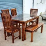 STRIP DINING TABLE 145 CMS COMBO WITH 4 CHAIRS AND 1 BENCH