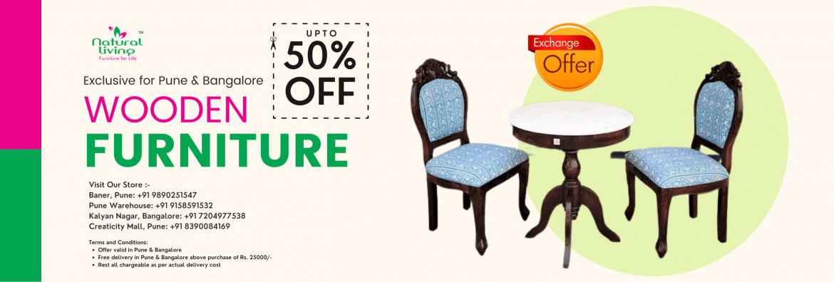 Solid Wood Furniture Exchage offer in Pune And Bangalore