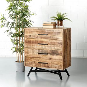 4-drawers LIFE CARVER Chest of Drawers Solid Wood Bedroom Hallway Bathroom FULLY ASSEMBLED 
