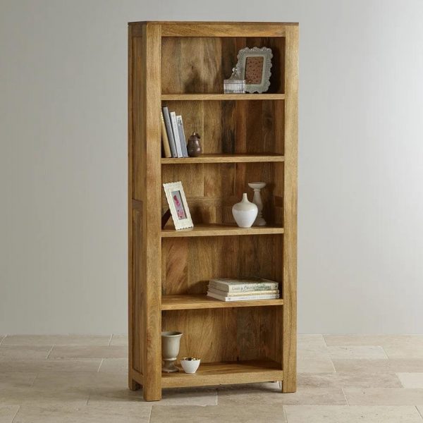 Wooden book shelf made of mango wood available in pune natural living furniture
