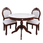 ROASTERY ROUND MARBLE TABLE BIG WITH 4 ROASTERY DINING CHAIRS